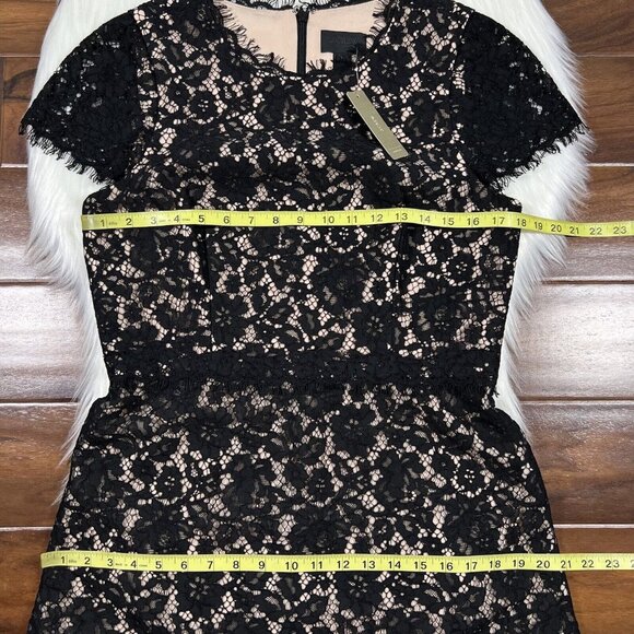 J. Crew Collection Women's Size 10 Black Lace Fit & Flare Dress F9096 - Picture 5 of 11